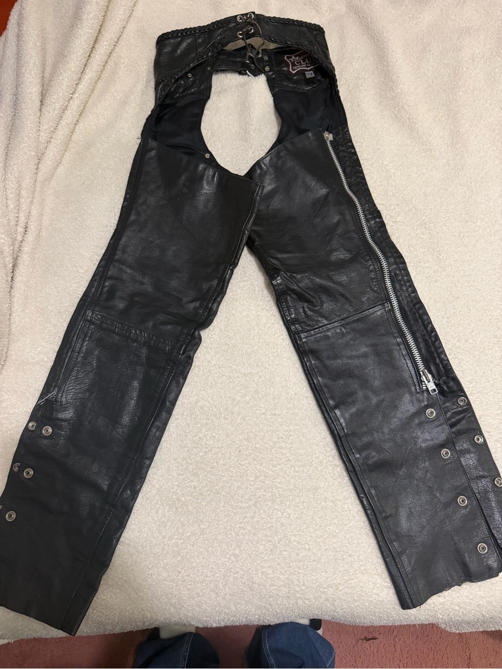 Vintage women’s genuine leather motorcycle chaps size XXXS